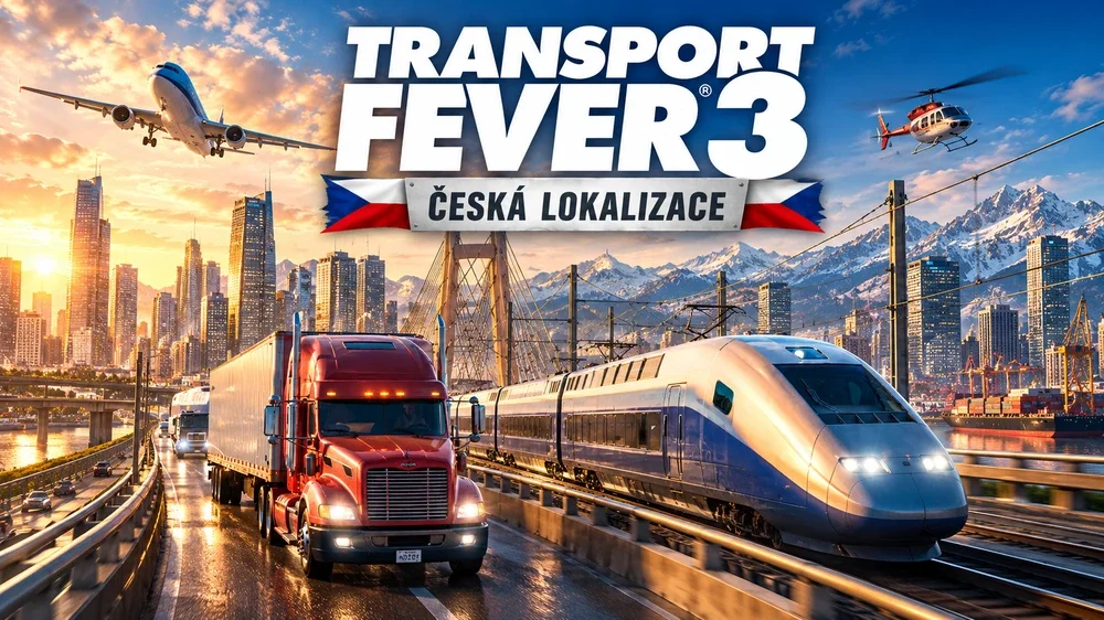 Banner české lokalizace Transport Fever 3