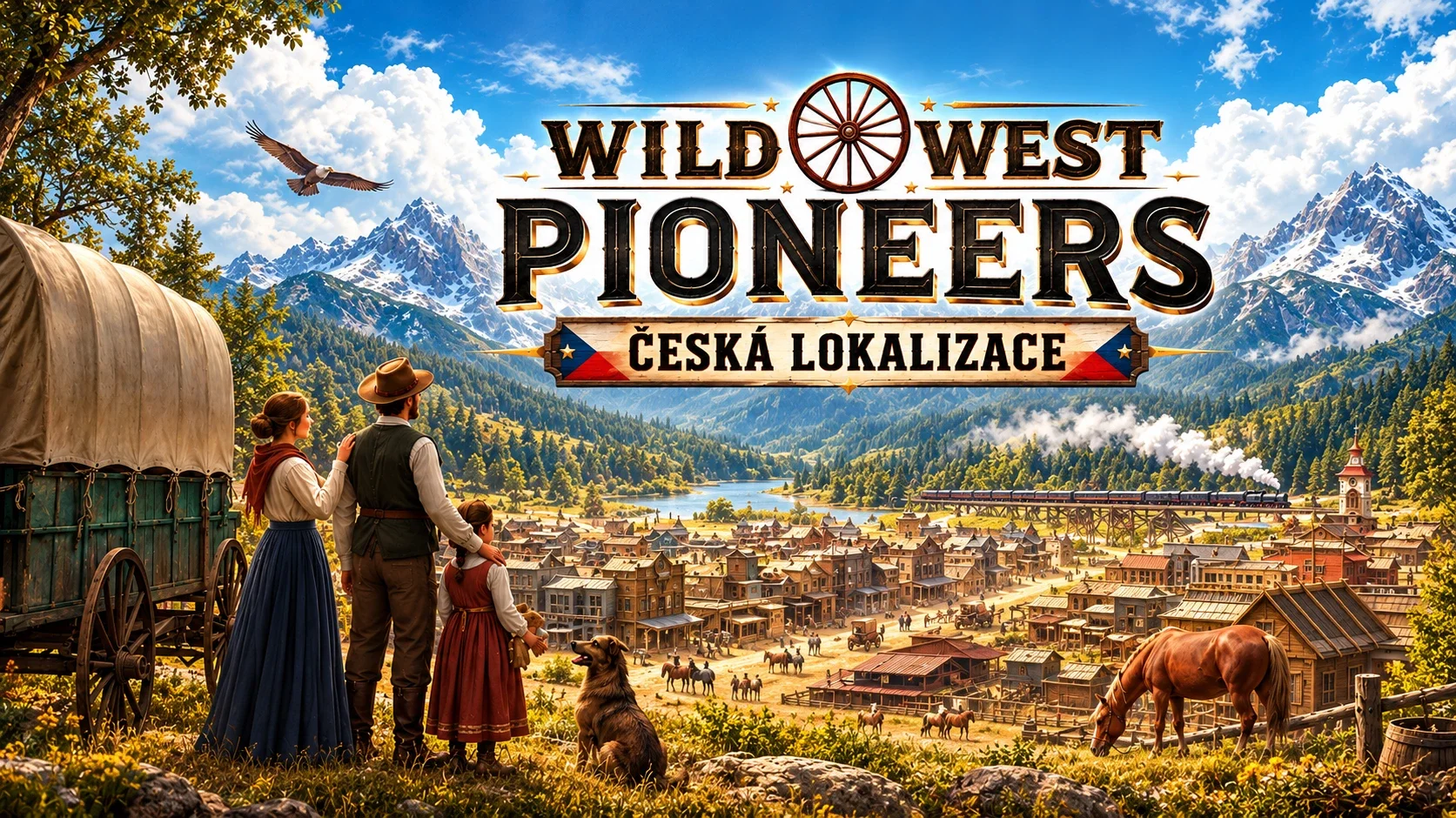 Náhledový vizuál české lokalizace Wild West Pioneers
